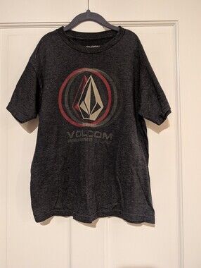 Volcom Boys' Charcoal Graphic Logo T-Shirt